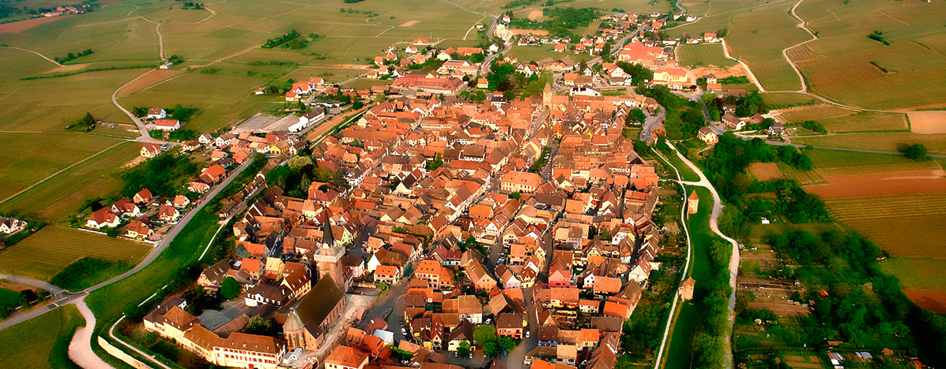 Vue aérienne de Bergheim